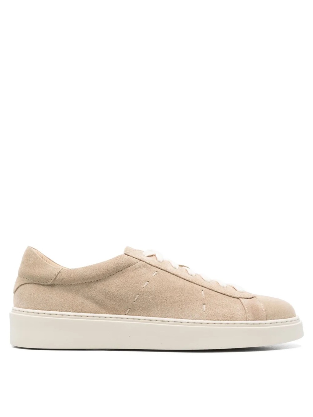 Eleventy Suede Low-Top Sneakers in Light Beige